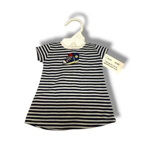 Dollworks Navy White Striped Sneaker Applique Dress for 18" American Girl Dolls
